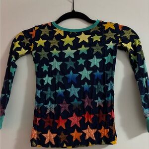 Little Sleepies Navy Long Sleeve Top with Multicolor Stars